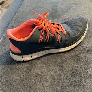 Nike Dark Gray and Bright Orange Athletic Shoe